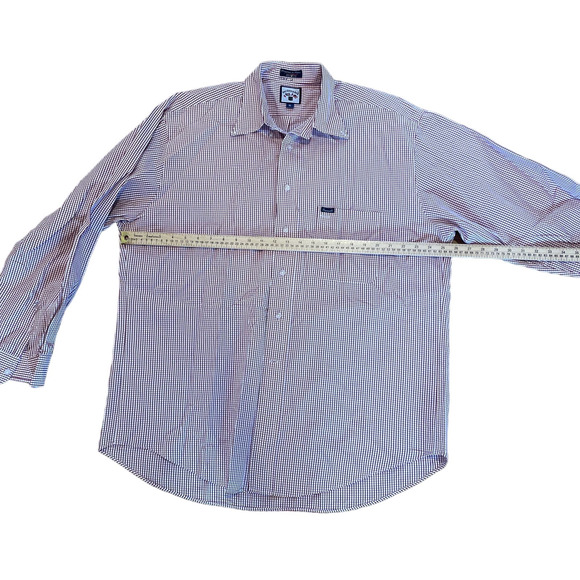 Mens Faconnable 100% Cottons‎ Red & White  Checkered Long Sleeve Shirt  XL - Picture 4 of 6